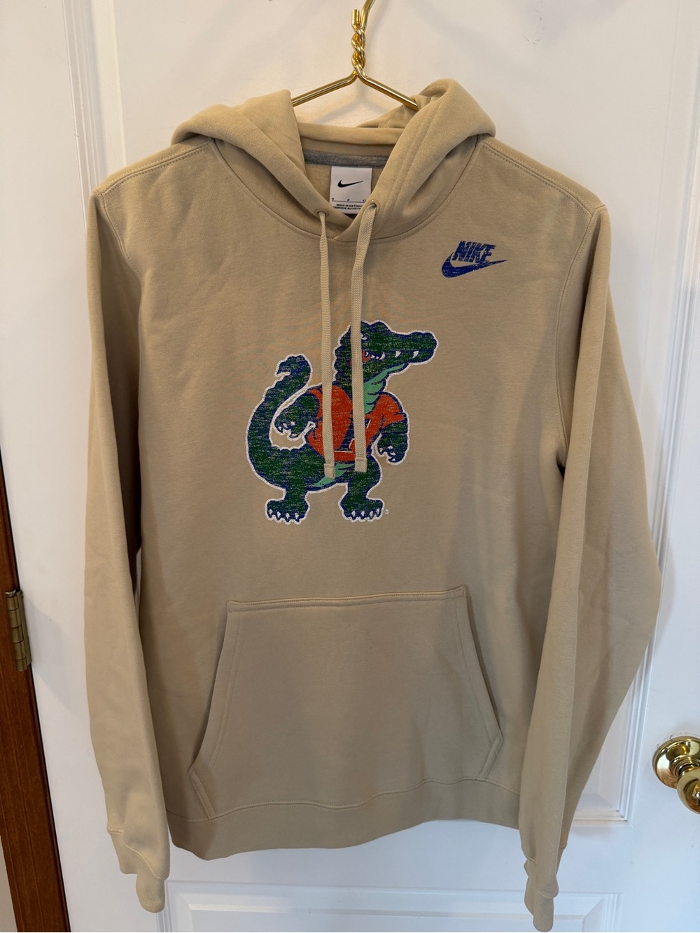 Nike University of Florida Beige Hoodie With Gator Mascot Graphic